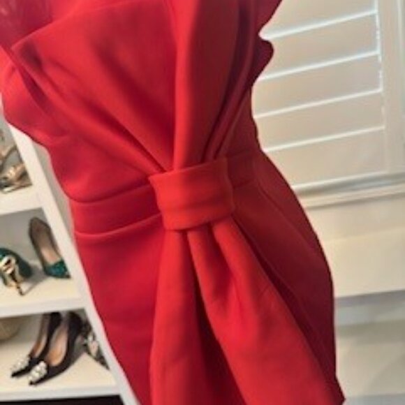 Red Strapless Bow Cocktail Dress - Picture 2 of 5